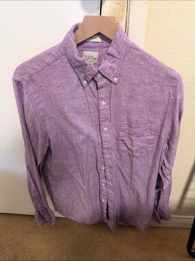 J. Crew Men’s Lavender Button-Down Linen Shirt